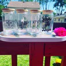 Decorative Glass Can Tumblers