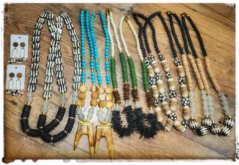 Wood & Bone Bead Necklaces