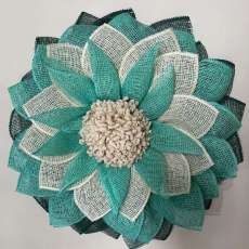 Mint and Beige Flower Wreath