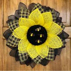 Yellow and Black Bee Wreath