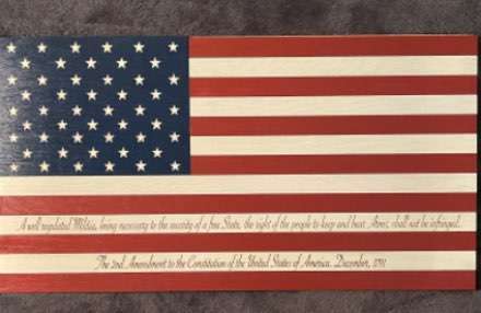American Flag With Engraved 2nd Amendment