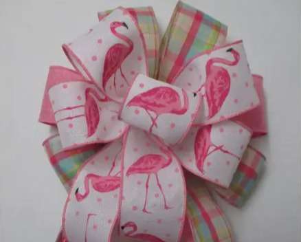 Flamingo Wreath Bows 8 Or 10 in