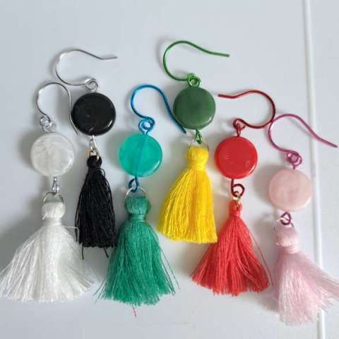 Multicolored Tassel Earrings