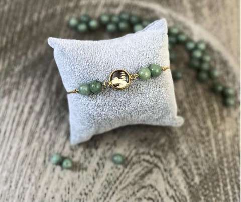 Pagoda Bracelet W/ Green Jades