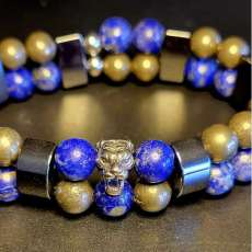 Lapis, Iron Pyrite, Lava With Tiger