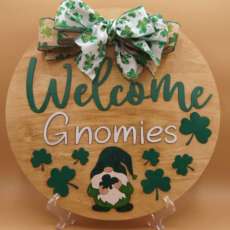 Welcome Gnomies Door Hanger