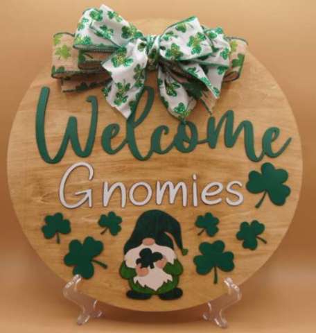 Welcome Gnomies Door Hanger