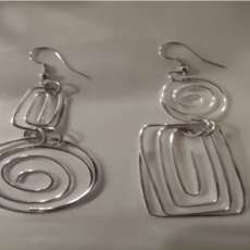 Silver Abstract Earrings