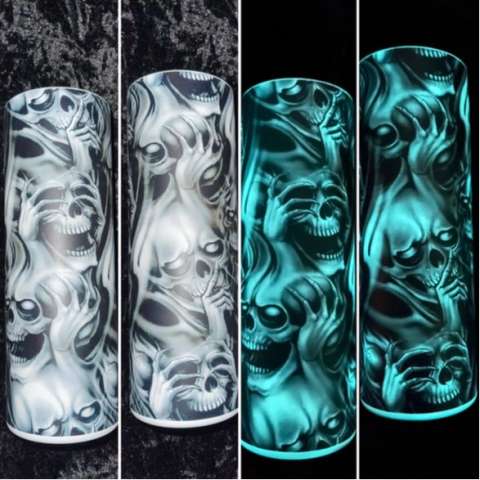 Smokey Skull Glow in the Dark Tumbler