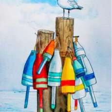 Pirate's Treasure Painting Print Buoys and Seagull