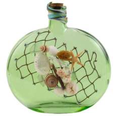 Pirate's Treasure Bottle Art Green Round