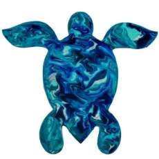 Pirate's Treasure Resin Art Turtle Blue