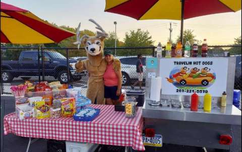 Travelin Hot Dogs Cart Set Up @ CB West Football Game