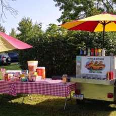 Travelin Hot Dogs Cart Set Up