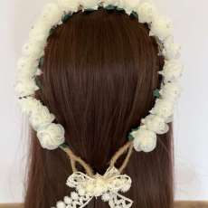 Flower Crown With White Tulle Roses