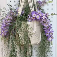 Purple Wisteria & Sea Grass Hanging Planter