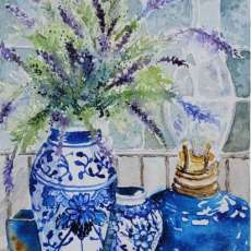 Lavender and Blue Vase