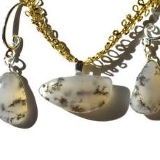 Ice Agate Earing and Necklace Set