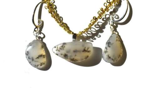 Ice Agate Earing and Necklace Set