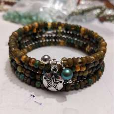 Czech Picasso Bead Wrap Bracelet