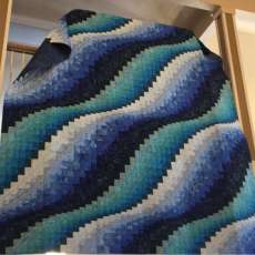 Blue Waves Bargello Quilt