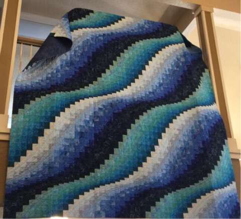 Blue Waves Bargello Quilt