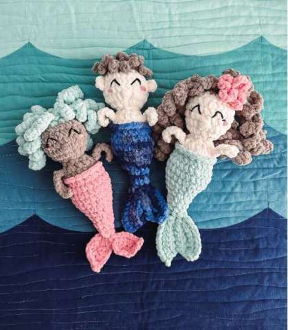 Mermaid Plush Crochet Doll