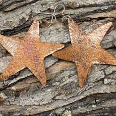 Recycled Copper Star Earrings