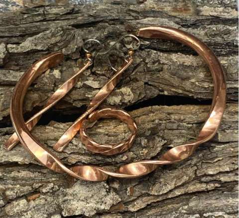 Recycled Copper Jewelry Set