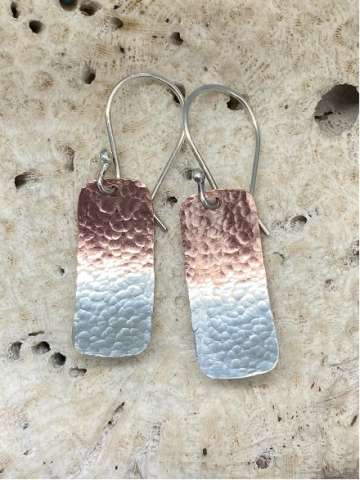 Two Toned Copper & Sterling Earrings