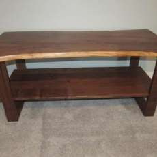 Live Edge Coffee Table With Full Shelf