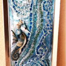 Seahorse Tidepool 42 X 20 in Silver Frame