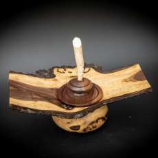 Walnut Live Edge Box With Antler Finial