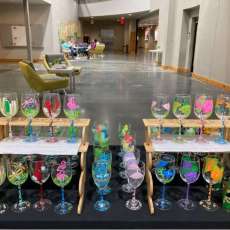 Hand Painted Glassware Display