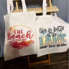 Canvas Tote Bags With a Canvas Cosmetic Bag