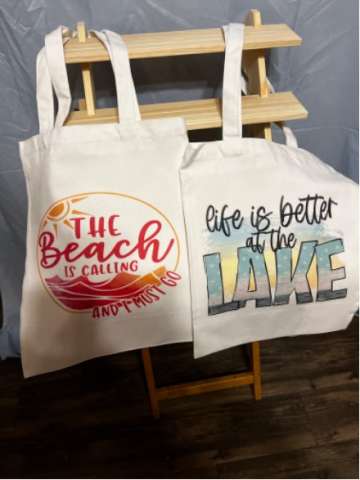 Canvas Tote Bags With a Canvas Cosmetic Bag