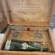 Wine Box W/ Glasses