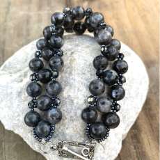 Emo and Charcoal-Colored Bead Bracelet