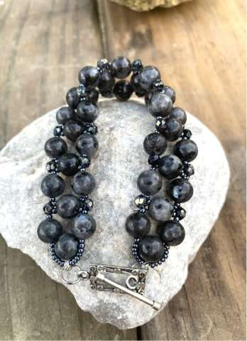 Emo and Charcoal-Colored Bead Bracelet