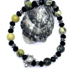 Green and Black Turtle Stretch Bracelet