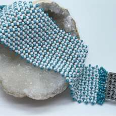 White and Teal Blue Summer Cuff