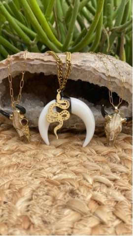 Longhorn Necklace and Snake Crescent Moon Statement Necklace