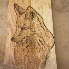 Fox Burn on Wood