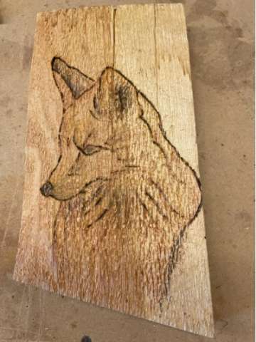Fox Burn on Wood