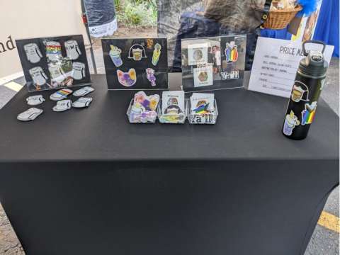 My Sticker Table at the OZ Nigh Market