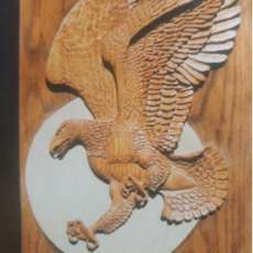 Eagle in Flight/Wall Sculpture/Oak