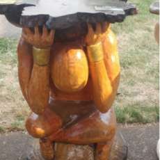 End Table, Dougls Fir/ Redwood Burl Top