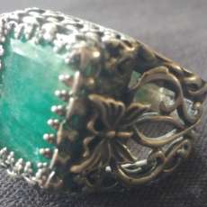 African Emerald/Sterling Silver Ring