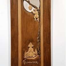 Team Work Oak Wall Sculputer 2ft. X 10 In.