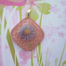 Dichroic Glass with flower